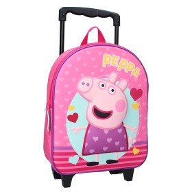 Sac à dos à roullettes 3D Peppa Strong Together